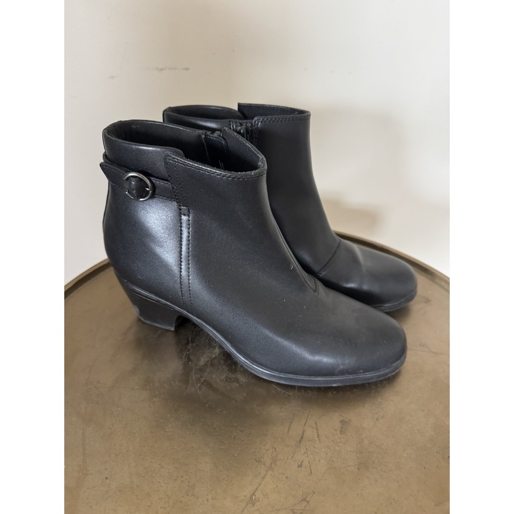 Clark's Leather Black Women's Chelsea Boots Dressy Heels Comfort Cute